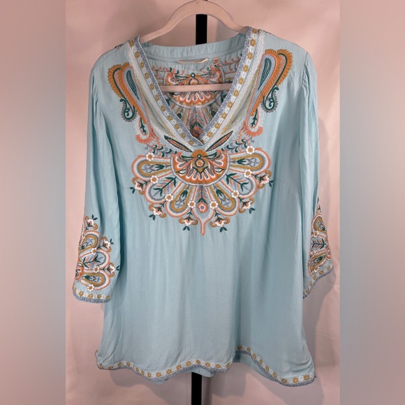 Soft Surroundings Women River Island Tunic Embroidered - Picture 3 of 10